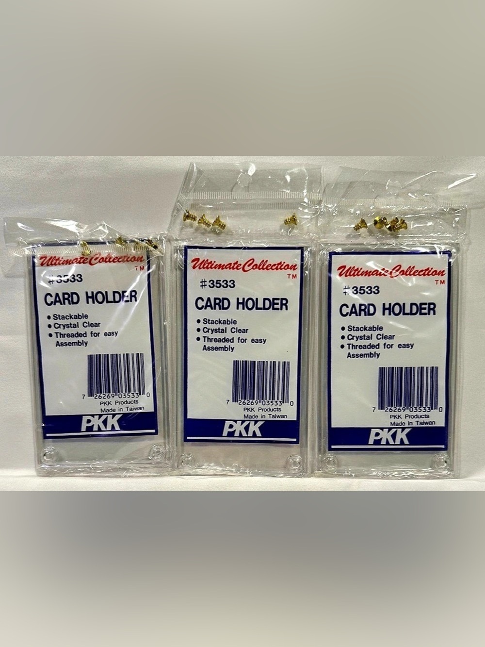 PKK Ultimate Collection #3533 Card Holders Lot of 3 Crystal Clear Stackable